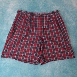 Tommy Hilfiger Golf Shorts, Pleated, Men's, Red/Blue Plaid, Size 31